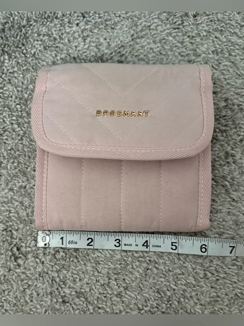 Pink Quilted Travel Jewelry Roll